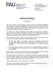 Business Strategy - Lehrstuhl für Unternehmensführung