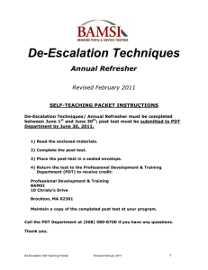 De-Escalation Techiques STP - Revised Feb 2011