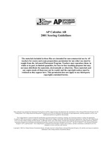 AP Calculus AB 2001 Scoring Guidelines