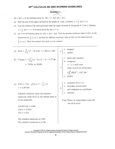Page 1 Aplß CALCULUS AS 2002 SCORING GUIDELINES 6