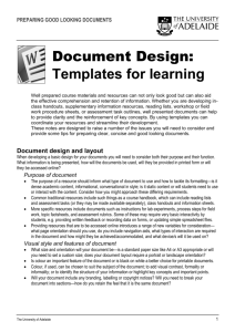 Document Design: Templates for learning