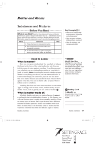 Matter and Atoms - Fair Lawn Schools