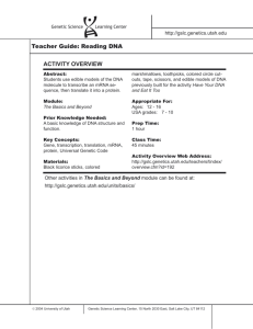 Reading DNA - Teach Genetics Website