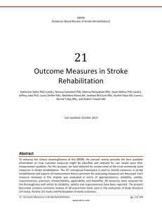 Outcome Measures in Stroke Rehabilitation