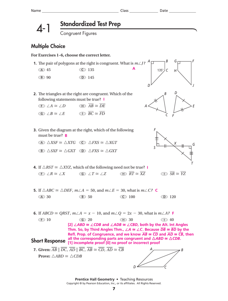UNIT 4 CONGRUENT TRIANGLES HOMEWORK 3 ISOSCELES AND EQUILATERAL TRIANGLES ANSWERS