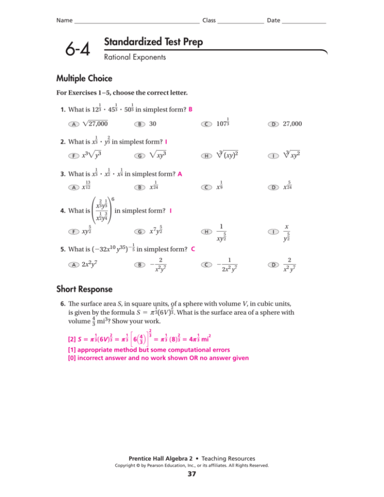 6 4 Standardized Test Prep Answers