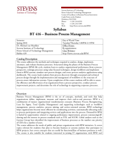 Syllabus BT 416 – Business Process Management