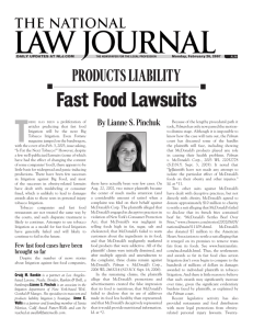 Fast Food Lawsuits - Weil, Gotshal & Manges LLP