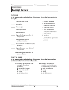 Concept Review - Biology & Environmental Science