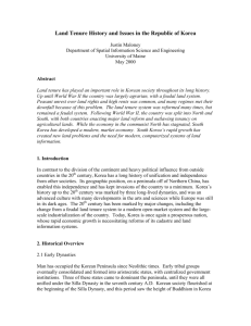 Land Tenure History and Issues in the Republic of Korea