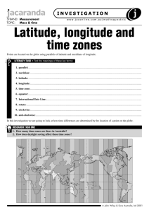Latitude, longitude and time zones
