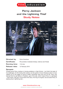 Percy Jackson and the Lightening Thief Study Notes