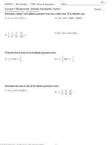 Lesson 5 Homework: Infinite Geometric Series