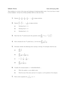 Infinite Series Worksheet - it