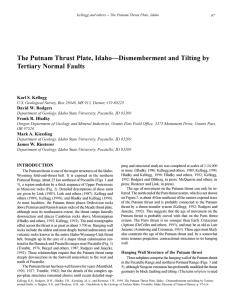 The Putnam Thrust Plate, Idaho—Dismemberment and Tilting by