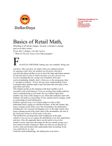 Basics of Retail Math