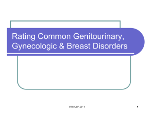 Rating Common Genitourinary, Gynecologic & Breast Disorders
