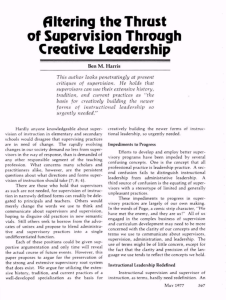 Altering the Thrust of Supervision Through Creative Leadership