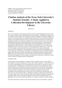 Citation Analysis of the Texas Tech University's Statistics Faculty: A