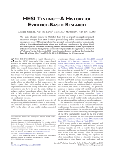 HESI Testing—A History of Evidence