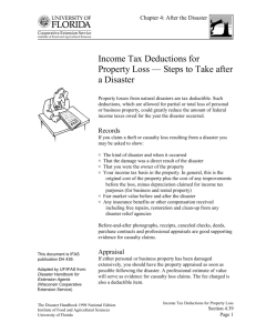 Income Tax Deductions for Property Loss
