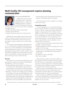 Multi-facility CDI management requires planning