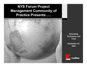 NYS Forum Project Management Community of Practice Presents…..