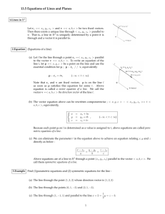 13.5 Equations of Lines and Planes