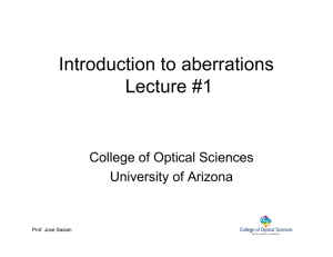 Introduction to aberrations Lecture #1