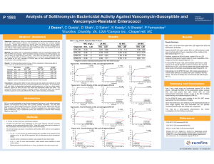 Analysis of Solithromycin Bactericidal Activity Against Vancomycin