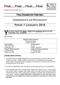 FINAL Period 1 (January) Examination Timetable 2016