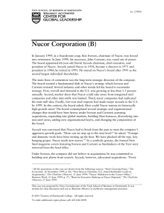 Nucor Corporation (B) - Tuck