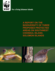 For a living Solomon Islands A REPORT ON THE BIODIVERSITY OF