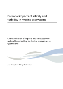 Potential impacts of salinity and turbidity in riverine ecosystems
