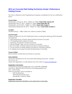 2015 aci Concrete Field Testing Technician-Grade I