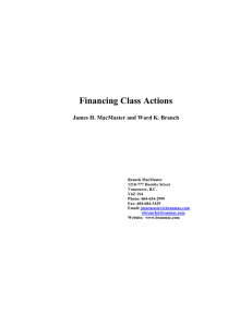Financing class actions