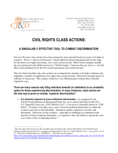Civil Rights Class Actions - Center for Justice and Democracy