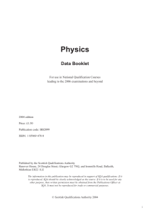 Physics data booklet - Mr Mallon's Physics Page