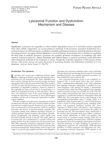 Lysosomal Function and Dysfunction - digital