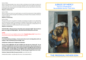 JUBILEE OF MERCY THE PRODIGAL FATHER/SON