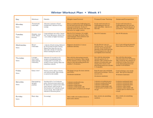 Winter Workout Plan • Week #1