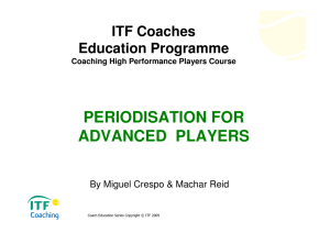 periodisation for advanced players - ITF Tennis