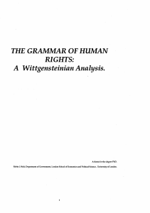 THE GRAMMAR OF HUMAN RIGHTS: A Wittgensteinian Analysis,