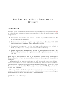 The Biology of Small Populations: Genetics