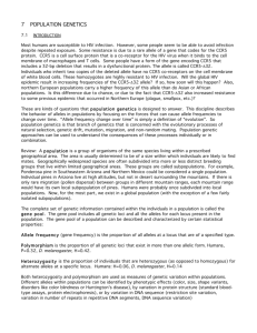 7 POPULATION GENETICS