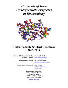 University of Iowa Undergraduate Programs in Biochemistry