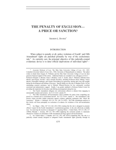 the penalty of exclusion— a price or sanction?