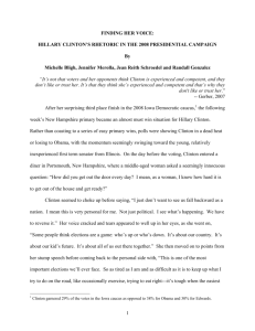 HILLARY CLINTON'S RHETORIC IN THE 2008 PRESIDENTIAL