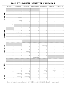 BYU Academic Calendar - Career & Academic Success Center