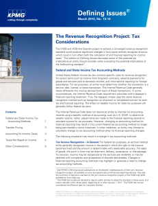 The Revenue Recognition Project: Tax Considerations